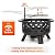 30 Inch Fire Pits for Outside with Grill Wood Burning Firepit Large Steel Firepit Bowl for Patio Backyard Garden Camping with Swivel BBQ Grill, Ash Plate,Spark Screen, Poker