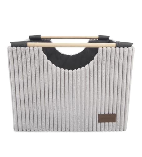Image of OBSESSIONS Compact and Durable Foldable Laundry Basket ? Maximize Space with a Multi-Storage Design, Easy to Use and Travel-Friendly, Stone Color,Dimensions (W)32 x (L)33 x (H)25 cm