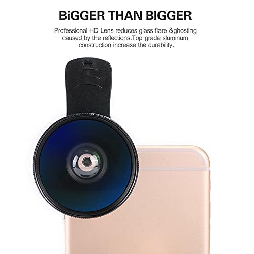 Image of Mobile Camera Lens, 0.45X mm Super Wide Angle Lens, 15X Macro Lens, Clip-On 2 in 1 Professional for Lens Kit for TIK Tok, Vlog, YouTube, Reels Compatible with All Smartphones