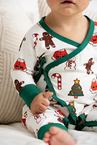 Image of monica + andy Kimono Tie Long Sleeve One Piece, 100% Organic Baby Clothes for Girls & Boys, Preemie, Newborn & Infant
