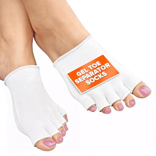 Gel Toe Separator Socks for Women, Cotton, US Sizes 6-10