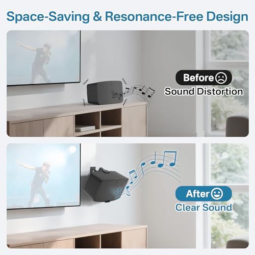 Image of Heavy Duty Speaker Wall Mount for Sonos Five & Play 5 Gen 2 Speaker Mount,Tilt & Swivel Adjustable Speaker Mount for Sonos Play:5 & Sonos 5 Wall Mount, Brackets Hold to 35lbs, Black