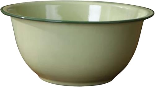 Cuenco esmaltado vintage para cocina, cuenco de sopa para almacenamiento de alimentos, cuenco grueso retro para ensalada y masa, accesorio para el