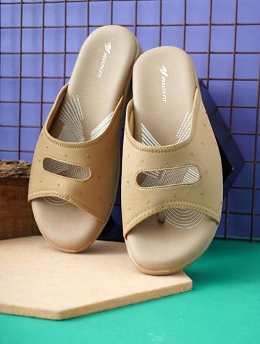 Image of HEALTH FIT EXTRA SOFT Women's Comfortable Memory Foam Doctor Slippers /Flip-Flops|Fashionable Casual & Stylish|Lightweight & Breathable|Outdoor Synthetic Casual Chappals Sandals Ladies & Girls HF25