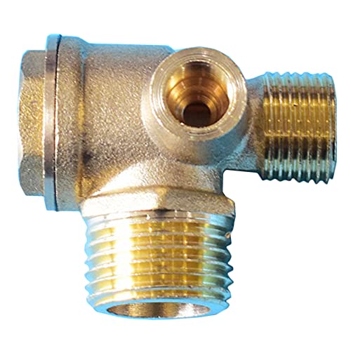 Anawakia Valvola di ritegno del compressore d'aria a 3 porte in ottone filettatura esterna compressore d'aria unidirezionale valvola di ritegno centrale, raccordi in ottone pneumatico (Female 1/2*3/8