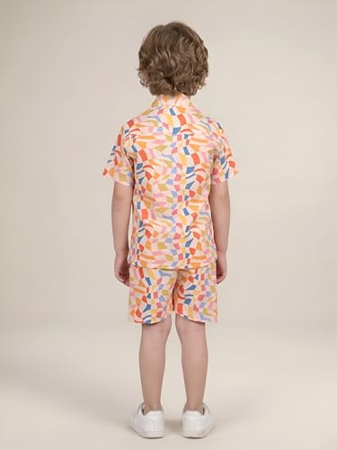 Image of POLKA TOTS Boys 100% Cotton Vacation Wear Co-ord Set | Trendy Printed Shirt & Shorts Combo for Kids | Breathable Summer Beach Outfit for Toddlers & Infants | Lightweight Daily Wear & Night Suit