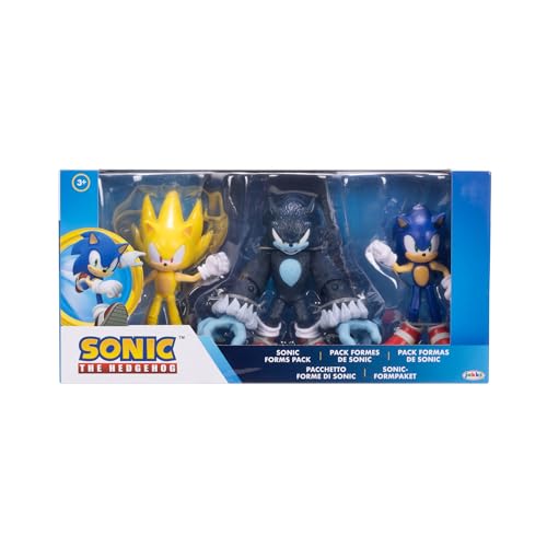 Jakks Pacific Sonic The Hedgehog Super Sonic, Werehog, Grind Shoes Sonic 3 Pack