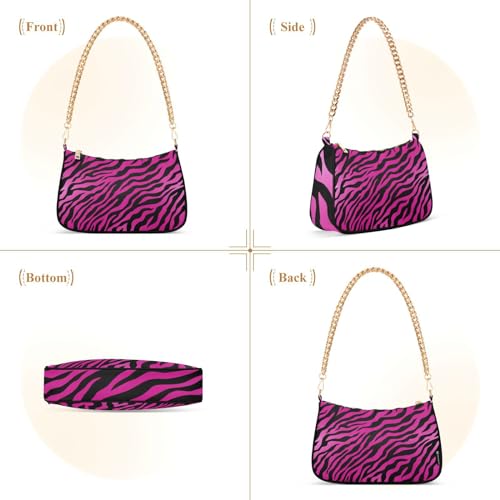 Shoulder Bag Zebra Skin Pink Black Women Clutch Handbag Shoulder Purch Boho Bag Date Chain Bag Tote Bag Spring Holiday Birthday Gift for Girlfriend, Wife, Lover3