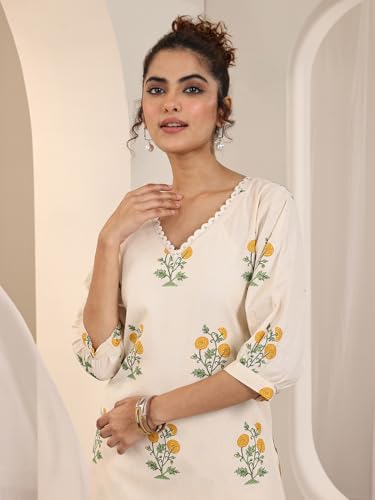Image of Libas Printed Cotton Straight Kurta Set for women | daily wear suit