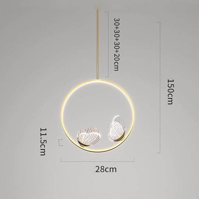 SDUYTEG Nordic Butterfly LED Pandent Light 26W Metal Chandelier Lighting with Acrylic Shade Indoor Lighting for Home Dining Tables Living Room Decoration Bedside photo 2