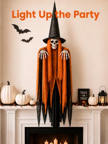 Bearhug Halloween Hanging Ghost Decorations, 3 Pack Scary Reaper Decor - image 4