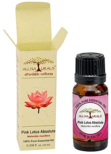 Image of All Naturals Pink Lotus Absolute Essential Oil (Kerala) 100% Pure, Lasting Exotic Floral Aroma For Natural Perfumes, Massage Oils, Attars, Diy Skincare & Diffusers - 10 Ml|N-Hexane Extracted