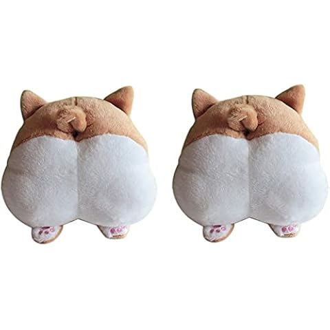 TINTON LIFE 2PCS Super Cute Corgi Butt Car Seat Headrest Neck Pillow Cover