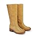 DREAM PAIRS Womens Knee High Boots Square Toe Platform Chunky Block Heel Banana Campus Boots for Women Comfortable Low Heel Side Zipper Womens Riding Tall Boots,Size 8,Yellow,DWUMKB2539
