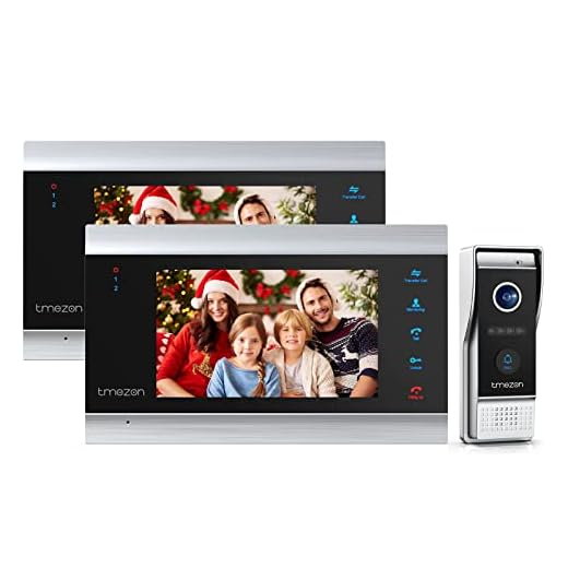 TMEZON Wired Video Door Phone Visual Intercom Doorbell System with Camera Touch Screen Monitor IR Night Vision TFT Color LCD Display