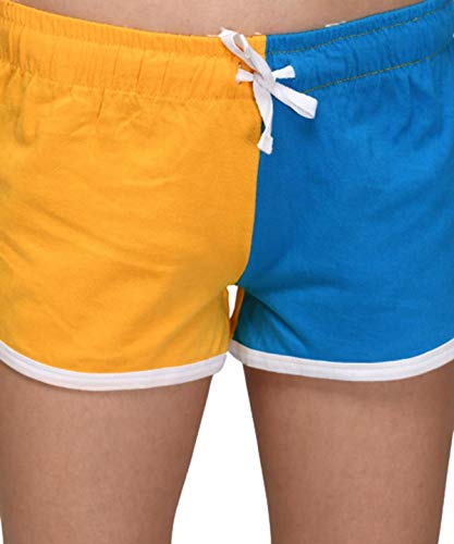 Image of KOTTY Cotton Lycra Multicolored Solid Women Night Short - Pack of 2