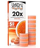 20 Trockenkapseln für Hörgeräte UdiDry Caps Universal Kieselgel 5g 31mm Trocknungskapseln mit Farbindikator einzeln versiegelte Trockentabletten zur Pflege und Trocknung von Hörgeräten und Hörsystemen