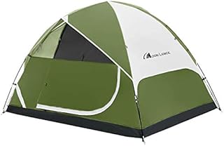 MOON LENCE Camping Tent 2/4Person Family Tent Double Layer Outdoor Tent Waterproof Windproof Anti-UV … (Green, 2-Person)