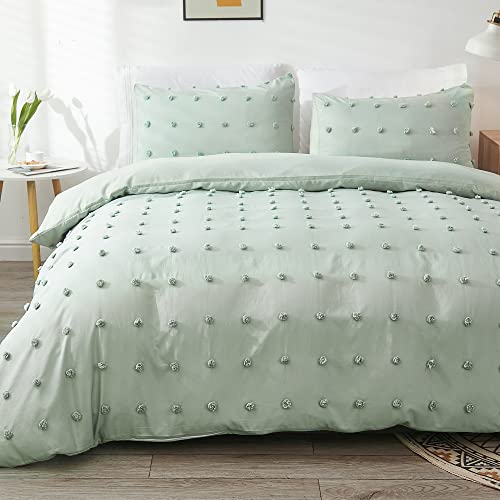 Andency Grüner Tufted-Punkt-Bettbezug, volle Größe Cover