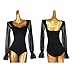ZYDANC Modern National Standard Bodysuit Latin Ballroom Dance Leotard Waltz Tango Jumpsuit Skating Gymnastic Tops,Black,S