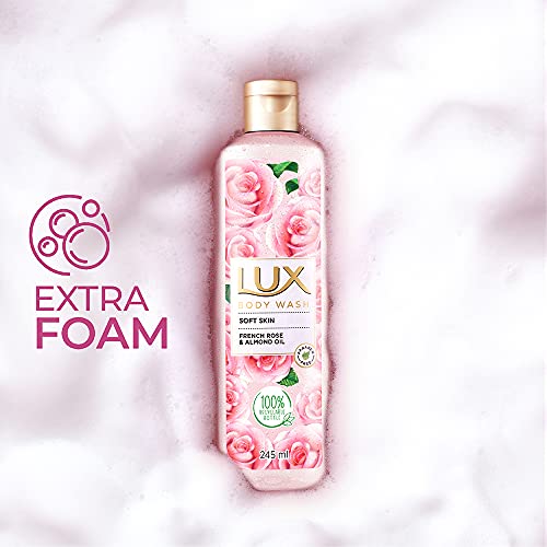 Image of Lux Shower Gel, Freesia Scent & Aloe Vera Bodywash, Skin Cleanser With Long Lasting Fragrance, Paraben Free, 245ml & Shower Gel, French Rose Fragrance & Almond Oil Bodywash, 245ml