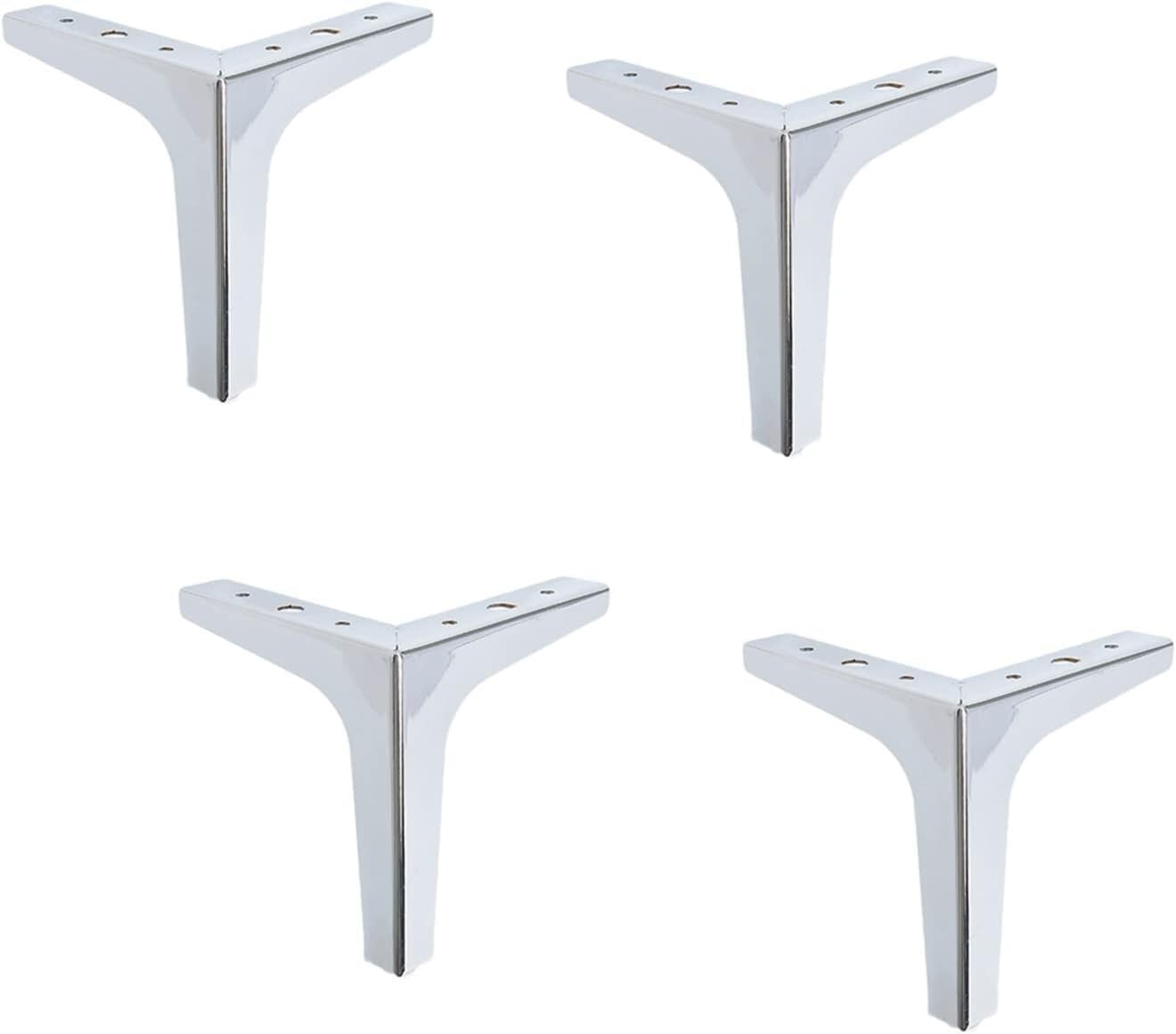 Rhllvj Silver Metal Furniture Feet, Modern Style Sofa Feet For Table Cupboard Cabinet Sofa Chair, Triangle Replacement Feet(Silver)