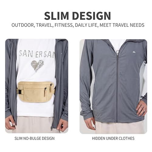 Image of Money Belt for Travel Fanny Pack for Men Hidden Travel Pouch Fanny Pack for Women Hidden Rfid Passport Holder for Travel (Beige)