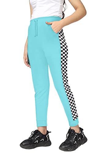 Image of KYDA KIDS Girls 100% Cotton Chess Print Track Pants | Elastic Waist Regular Fit | Soft Breathable Kids Casual Wear with Side Pockets Multicolor (Pack of 1)