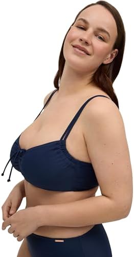 Top Bikini Reductor Ysabel Mora - Copa C, Aro, Tirantes Anchos, Estampado Rayas