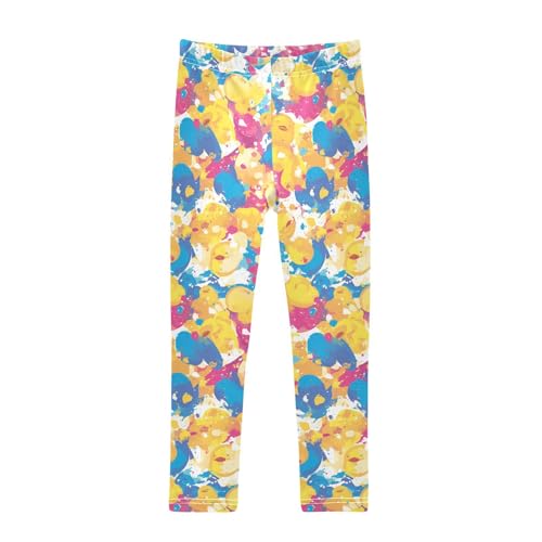 KLL Rubber White Ducky Toddler Girls Legging Casual Full Length Leg Yoga Pants Running