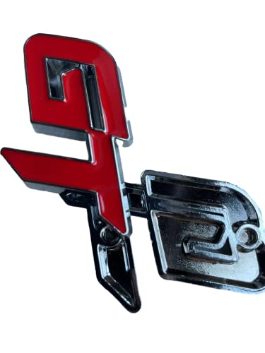 Image of 2X Chrome Metal GT Logo Car Emblem Premium 3D Badge Auto Racing Sport Sticker Grand Tourer Decal(Silver Red)