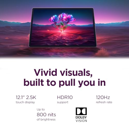 Image of Lenovo Tab Plus Gen 2 - Entertainment Tablet and Clear Case - 12.1″ 2.5K IPS Touch Display - 120Hz - MediaTek Dimensity 7400 CPU - 8GB Memory - 256GB UFS Storage - Integrated Arm Mali-G615 MC2 GPU