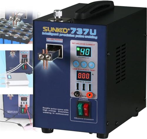 Handheld Spot Welder Machine Dual Pulse Battery Spot Solder Spot Welding Machine w/Pulse & Current Display Equipped with Cooling System and Intelligent Welding Function