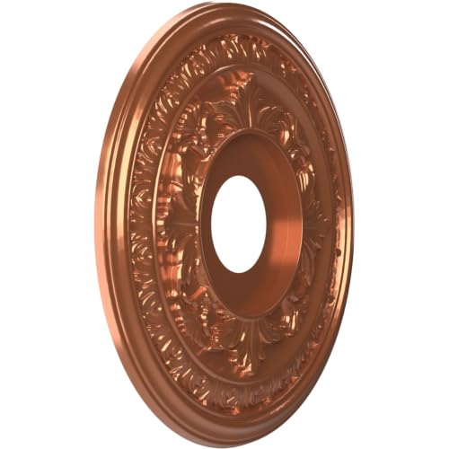 Image of Ekena Millwork CMP16BABCO Baltimore Thermoformed PVC Ceiling Medallion (Fits Canopies up to 6 1 /2 inch), 16 inchOD x 3 1 /2 inchID x 1 inchP, Bright Coat Copper