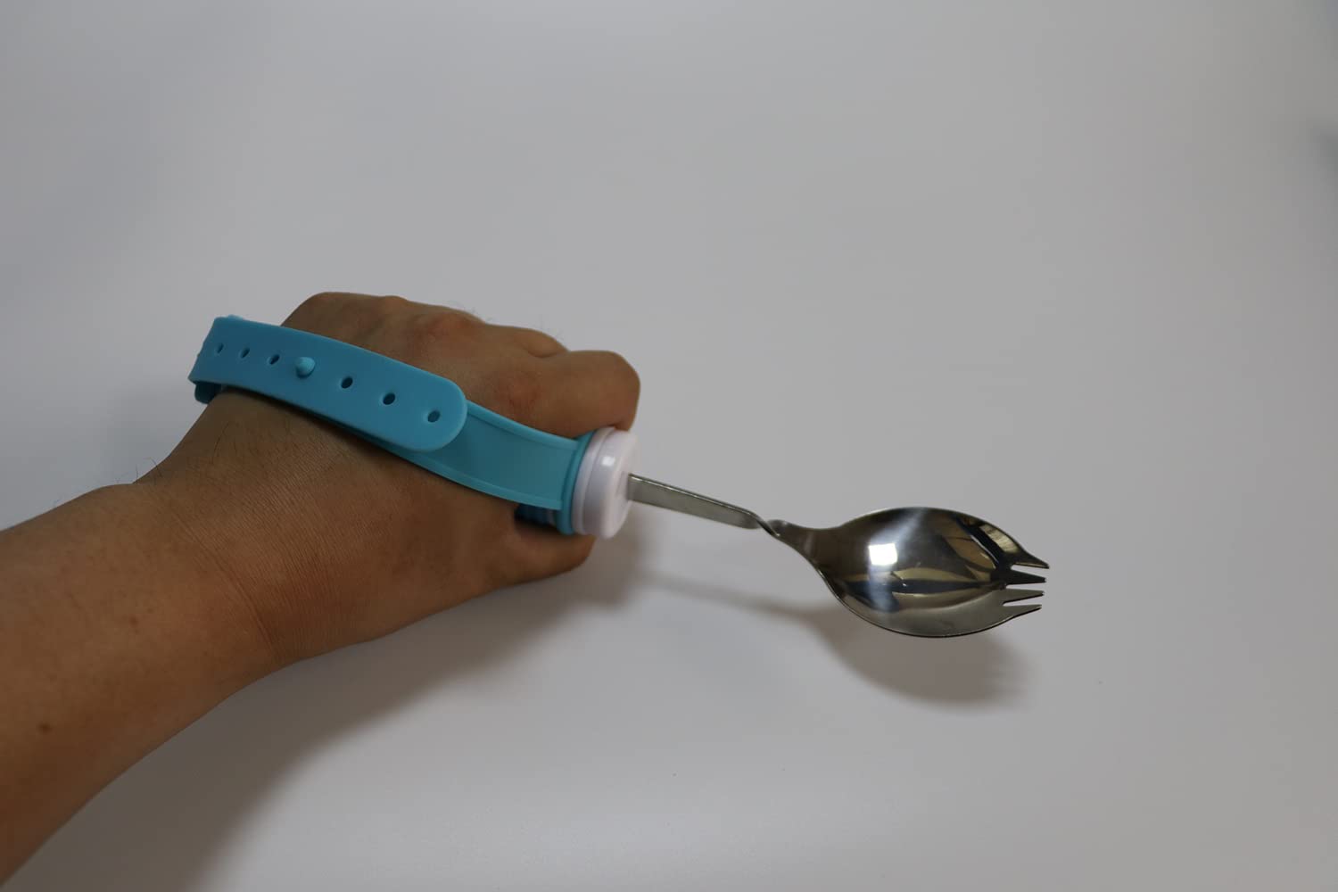 Vajillas de Ayuda para Comer giratorias de 360 ° - Cuchara y Tenedor de Parkinson 2 en 1 - Utensilios adaptables extraíbles para Ancianos, discapacitados, Parkinson y Artritis