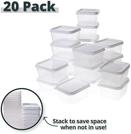 Greenco Mini Food Storage Containers, Condiment, and Sauce Containers, Baby Food Storage and Lunch Boxes, Leak-resistant, 2.3 oz Each 20 count