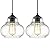 ELYONA 2 Pack Bubble Glass Pendant Light 8 inch Industrial Kitchen Hanging Pendant Light Fxitures Modern Hand Blown Seeded Glass for Farmhouse Dining Room Bar Bedroom Living Room Black