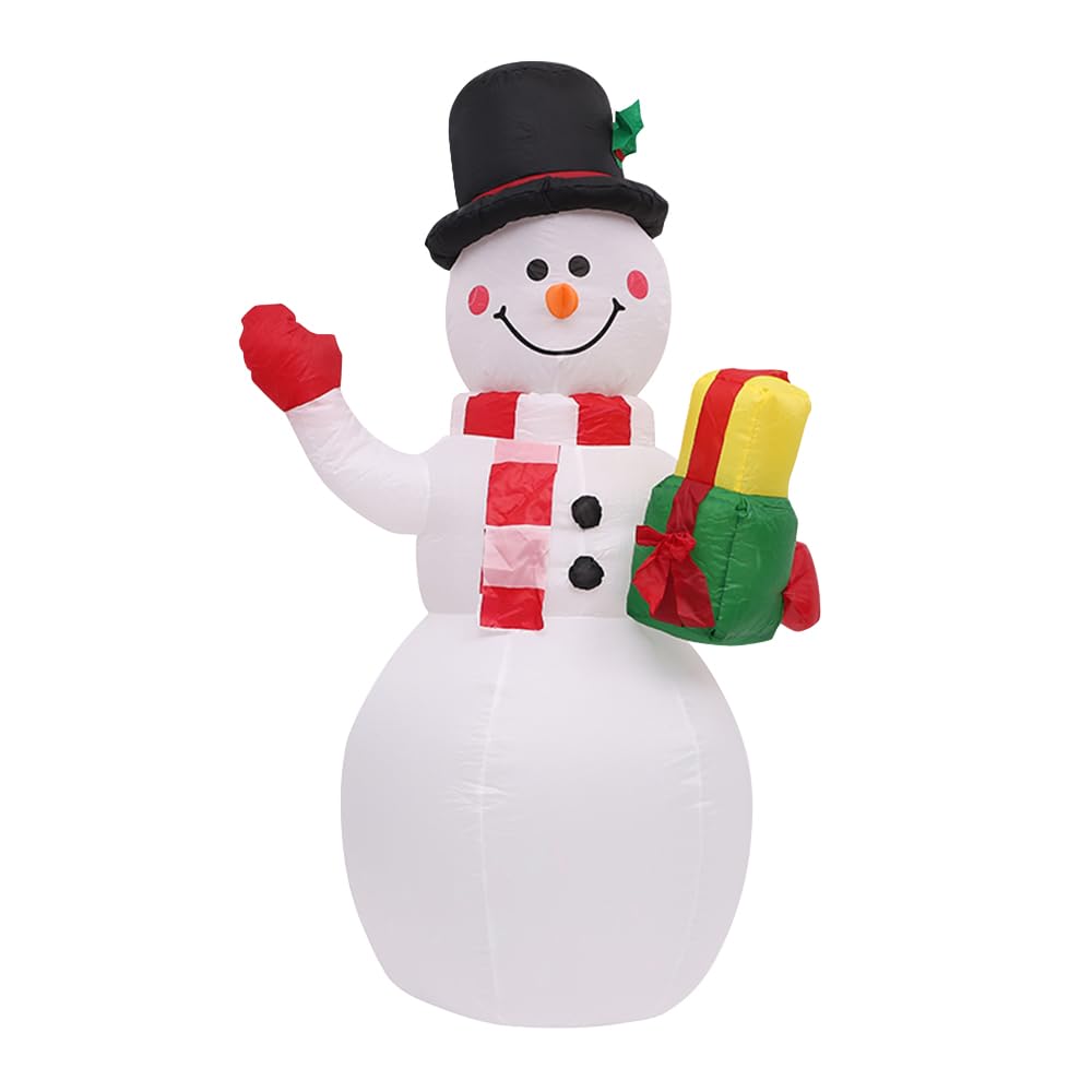 Muñeco de nieve (180 cm, con luz LED, decoración para jardín, césped, fiesta de vacaciones, color negro