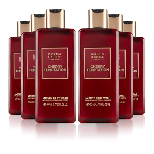 Baylis & Harding The Edit Cherry Temptation Body Wash, 400 ml (Pack of 6) - Vegan Friendly