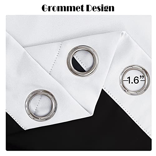 Ryb Home 100% Blackout Curtains 2 Panels, 2-Layer Window Curtains & Drapes For Bedroom, Pure White, W52 X L84 Inch #TOP2