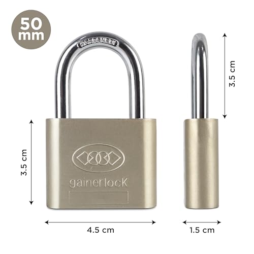 Image of NFI essentials 46mm Pressing Heavy Duty Locks with 3 Keys Hard Stainless Steel Metal Body Imported Lock Safe Security Lock Suitable for Doors, Gate, Hotels