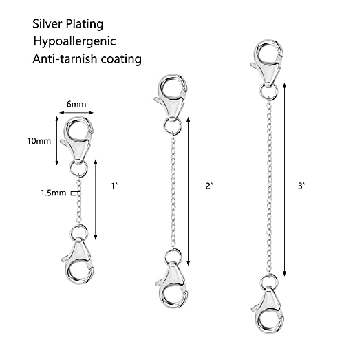 Extensor de cadena de oro blanco para collar pulsera y tobillera DIY 5