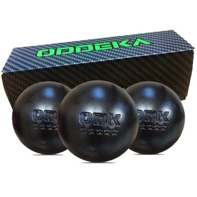 ODDEKA Boules de Pétanque Compétition Zeus Carbone Acier Très Tendre 110 kg/mm² Homologuées FFPJP Finition Noire - Triplette - 3