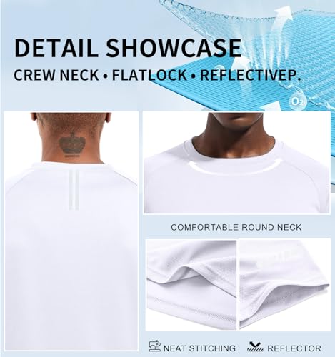 Image of Men's Quick-Dry Sportswear T-Shirts,4 /6 Pack Breathable Moisture Wicking Gym Tops for Training & Workout,Short Sleeve Tees
