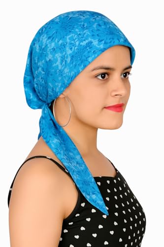Image of Pure Cotton Double Layer Head Scarves Hair Wrap Cap, Adjustable Free Size Head Cover for Women, Girls, Under Helmet Cover