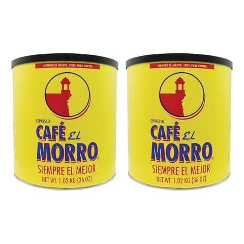 Café El Morro Dark Roast Espresso Ground Coffee, Authentic Puerto Rican Style, Bulk Coffee 2-Pack, 36 oz Each, Gourmet Coffee Experience Cover