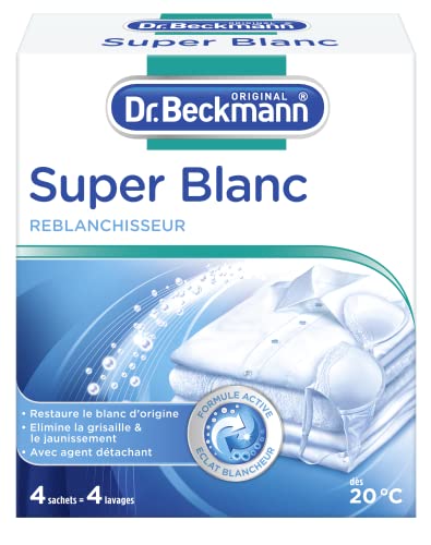 Dr. Beckmann - Poudre Sachet Super Blanc reblanchisseur - 4 Sachets X 40g [L'emballage peut varier]