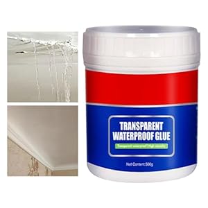 Zankie Waterdicht middellijm,onzichtbaar waterdicht middel – Transparante Kitlijm – 500 g lekreparatiecoating, sterke hechting, reparatie leklijm voor vloeren betonhout