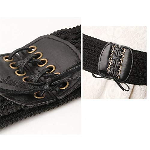 F Fityle 2x Retro Couro Cinto Elástico Amarrado Cincher Túnicas Camisola Vestido Cintura