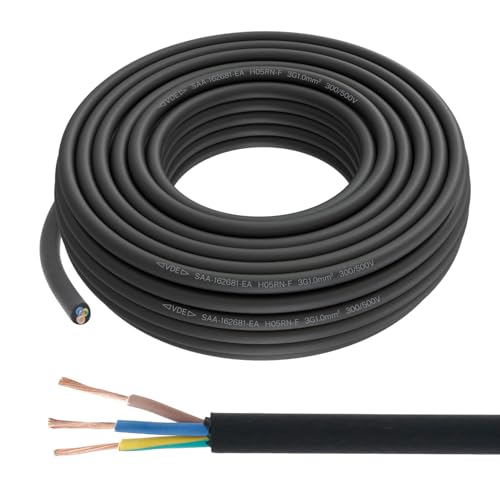 FIRMERST Gummikabel 3x1mm Stromkabel Außenbereich 15 Meter Wetterfest und Flexibel für Gartenbeleuchtung und Werkzeuge